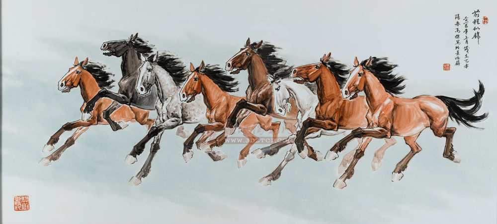 馮杰：八匹馬圖《前程似錦》賞析