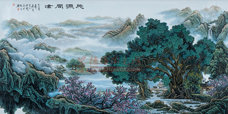 張松茂《桃源問津》瓷板畫藝術(shù)探微